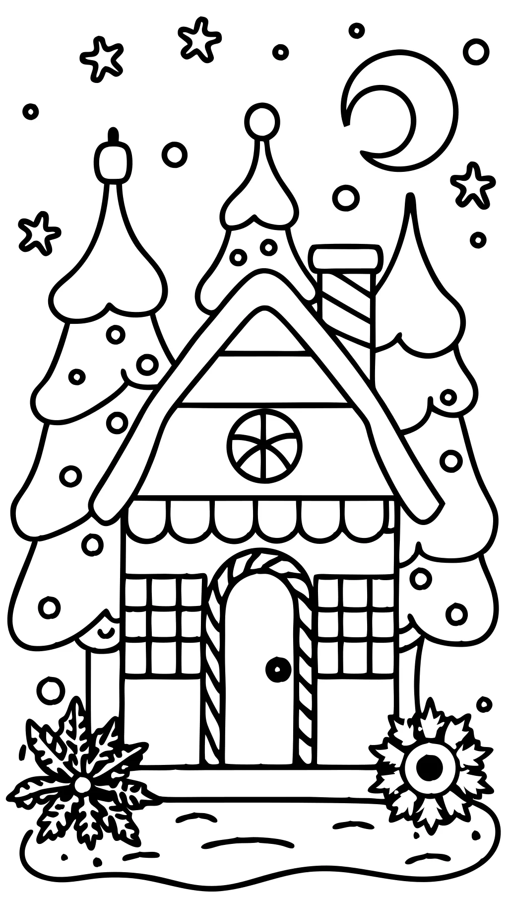 christmas house coloring page